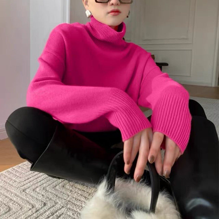 Women's Turtleneck Autumn And Winter Thickening Inner Wear Base Cashmere Sweater Sweater