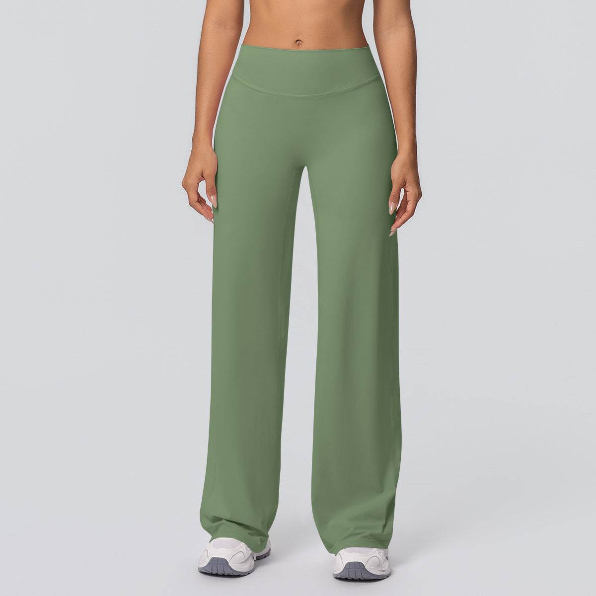 Casual High-waisted Loose-fit Solid-color Yoga Pants That Hug The Hips