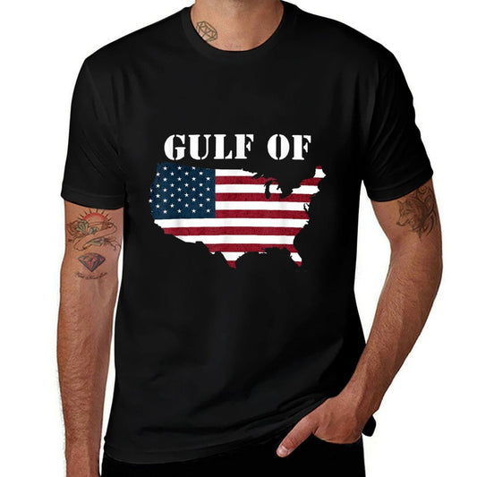 Camiseta extragrande con silueta divertida y patriótica del mapa del Golfo de Estados Unidos