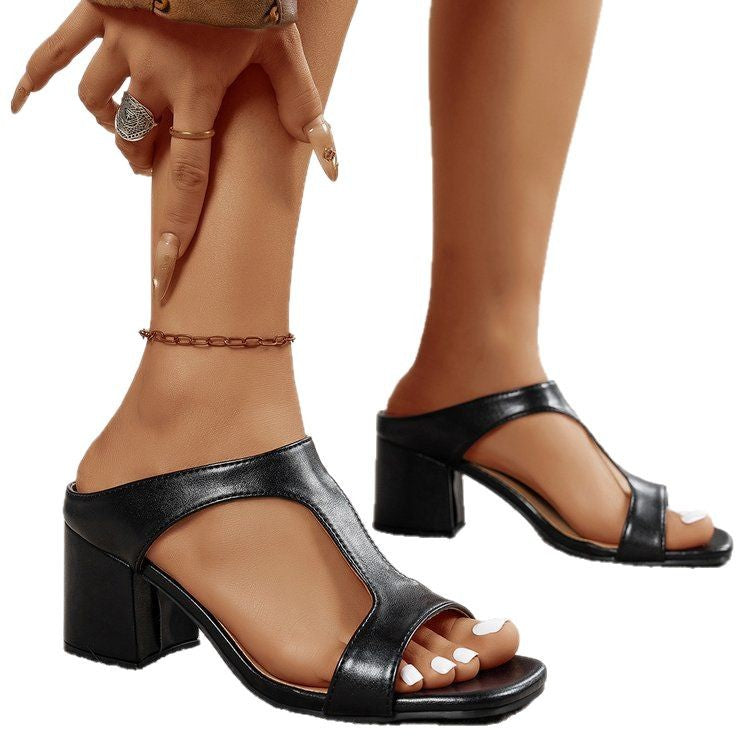 Women's Plus Size High-Heel Slippers