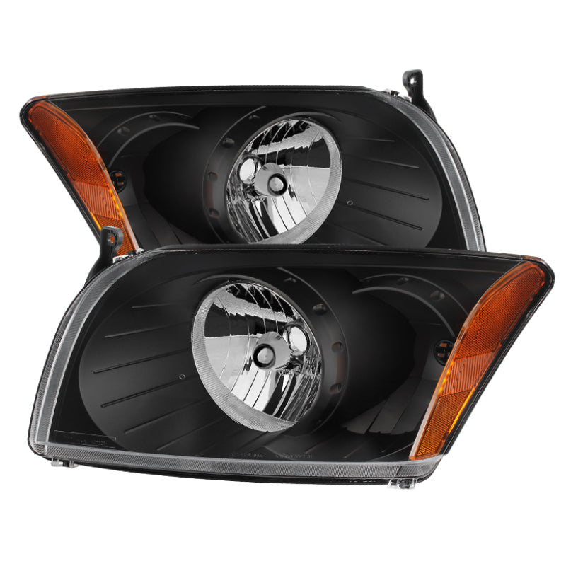 xTune Dodge Caliber 07-12 Faros de cristal -Negro HD-JH-DCAL07-AM-BK