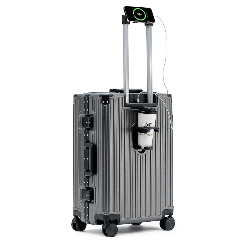 Unisex Aluminum Frame Solid Trolley Travel Case Travel Bag