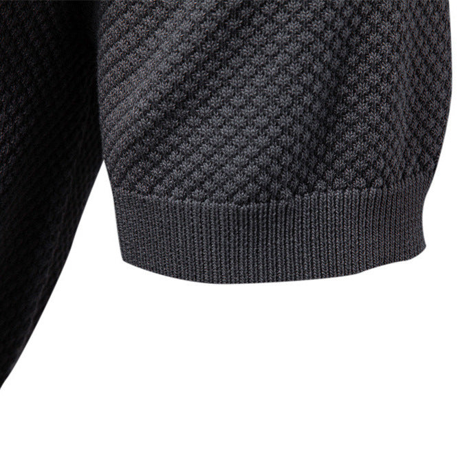 2026Summer High Quality European Size Pineapple Wool Polo Shirt Men's Business Seagull Collar Men's Short Sleeve Sweater Polo