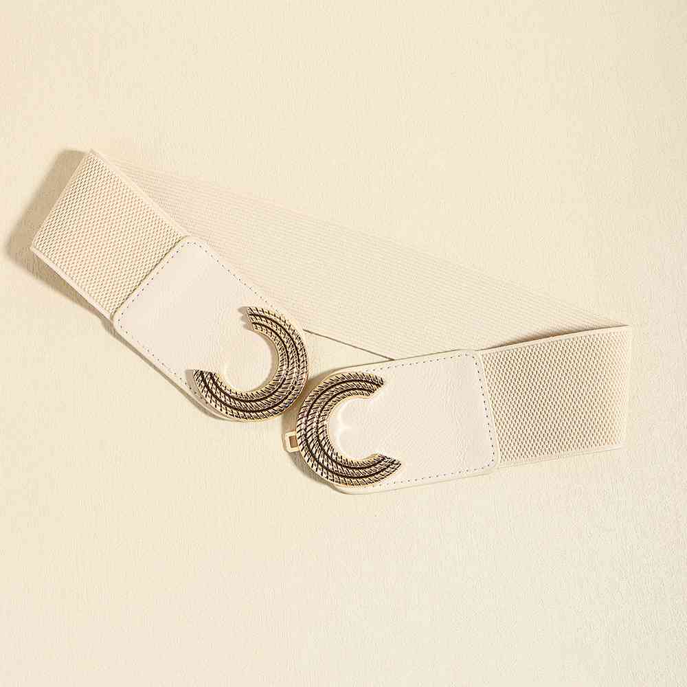 YourBrand Double C Buckle Elastic Belt – Stylish and Versatile Design See size chart under “more details”
