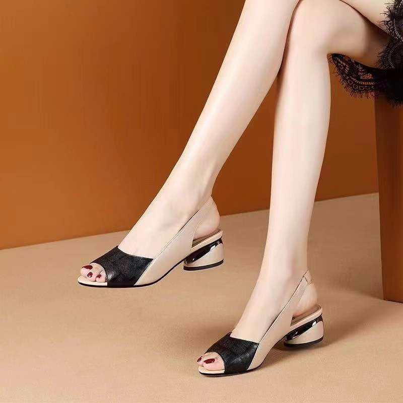 Women's Open-Toe Chunky Heel Sandals