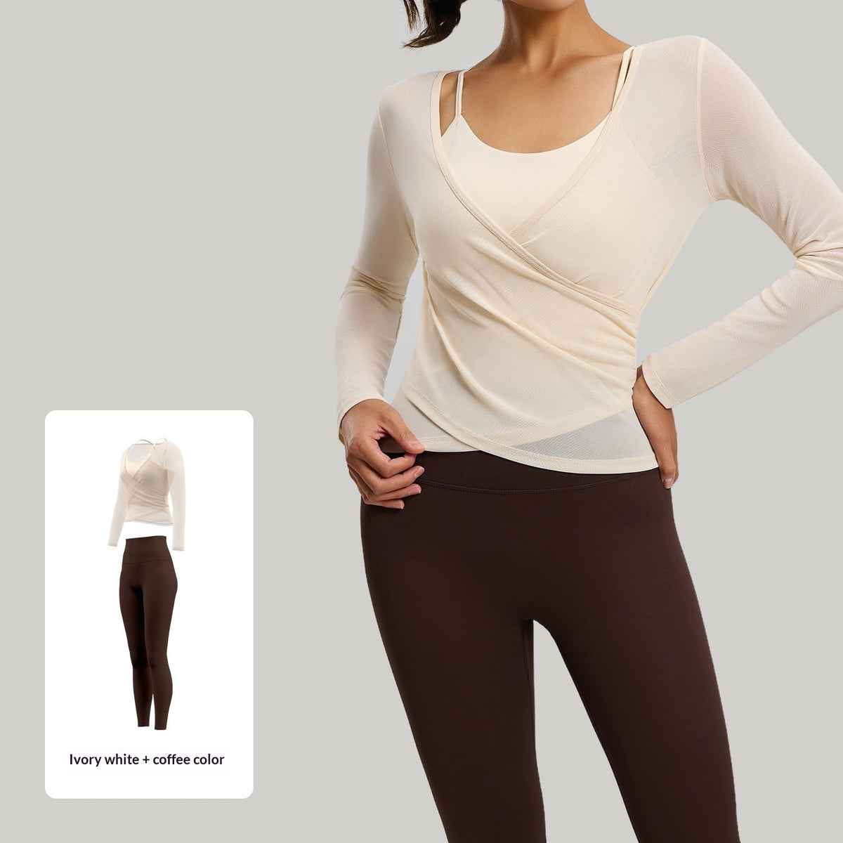 New Womens Yoga Wear Pilates Fake Two-Piece Sports Set