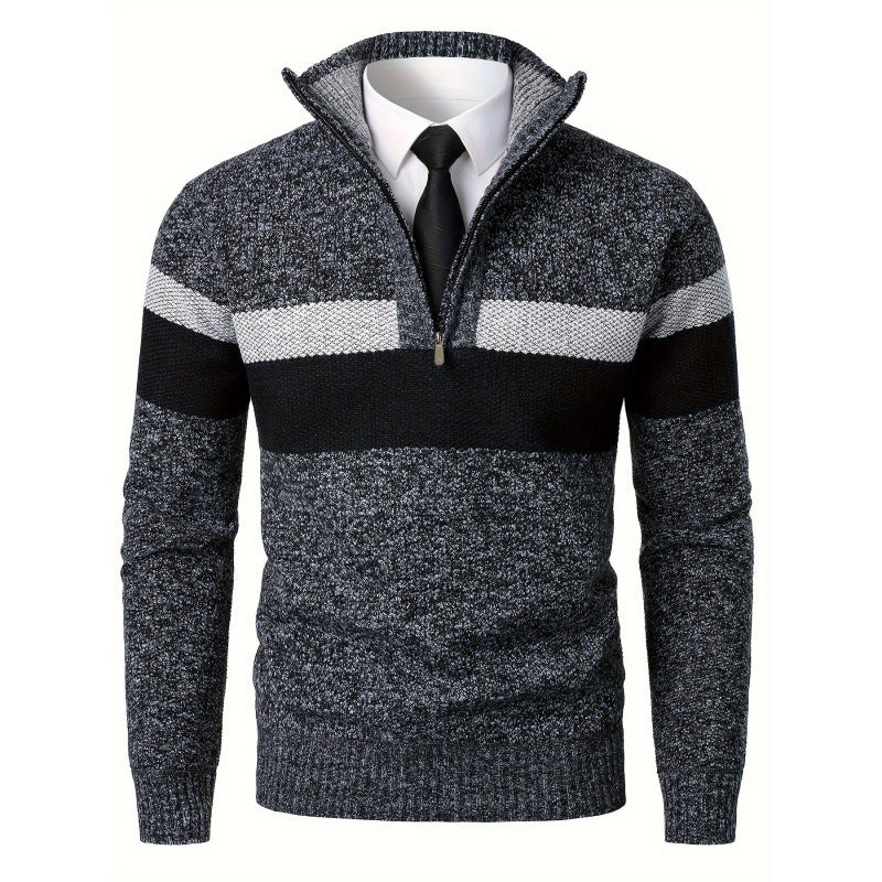 Men's Fleece-lined Mock-neck Sweater