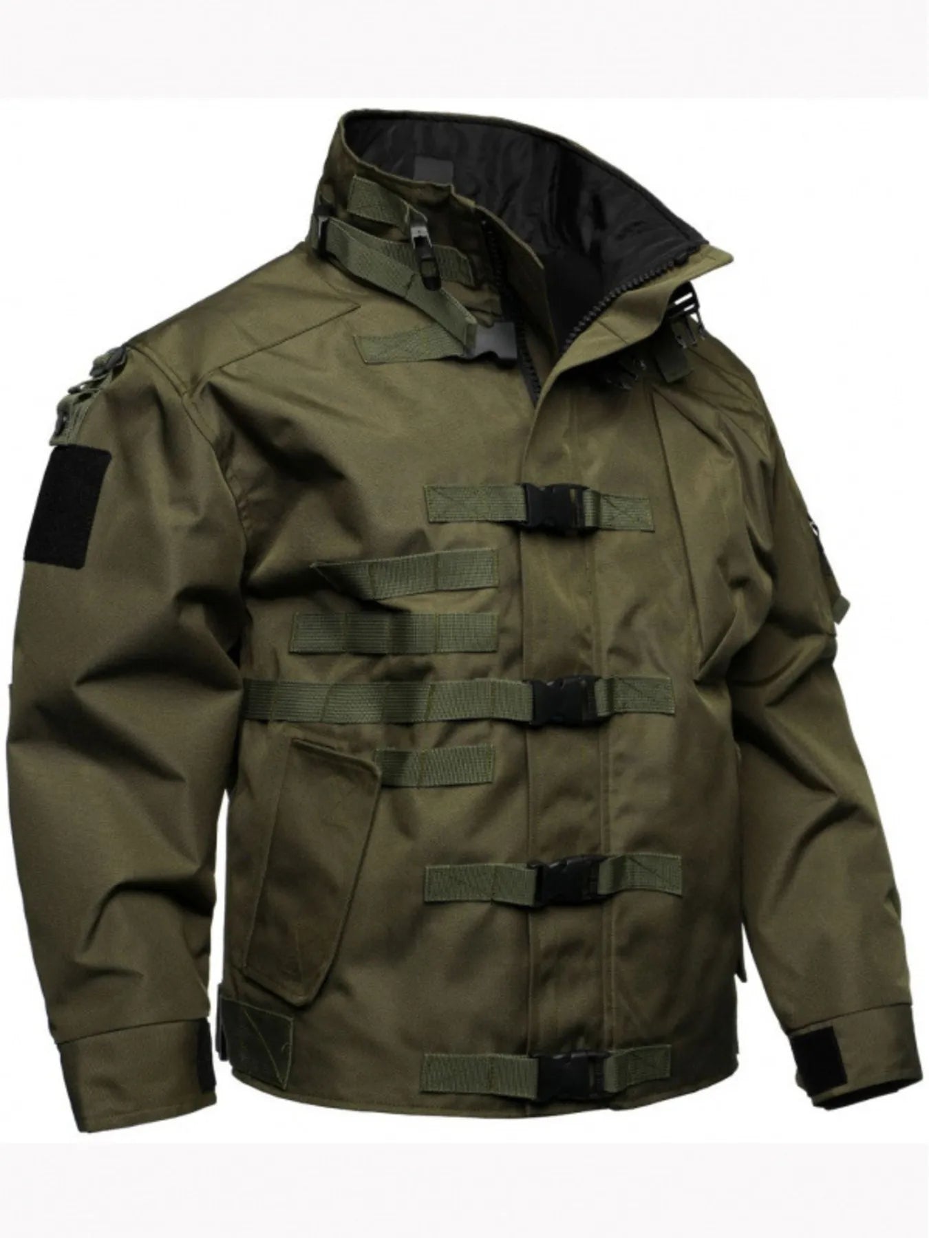 Chaqueta Impermeable Talla Grande de Hombre con Múltiples Hebillas Talla Grande