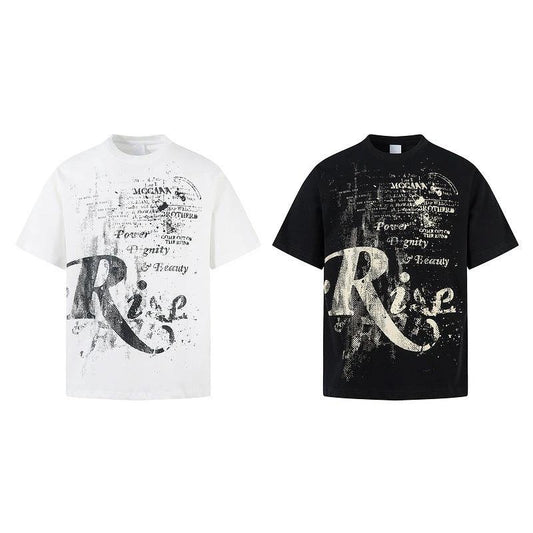Camisetas informales con estampado de letras para parejas, para hombre y mujer