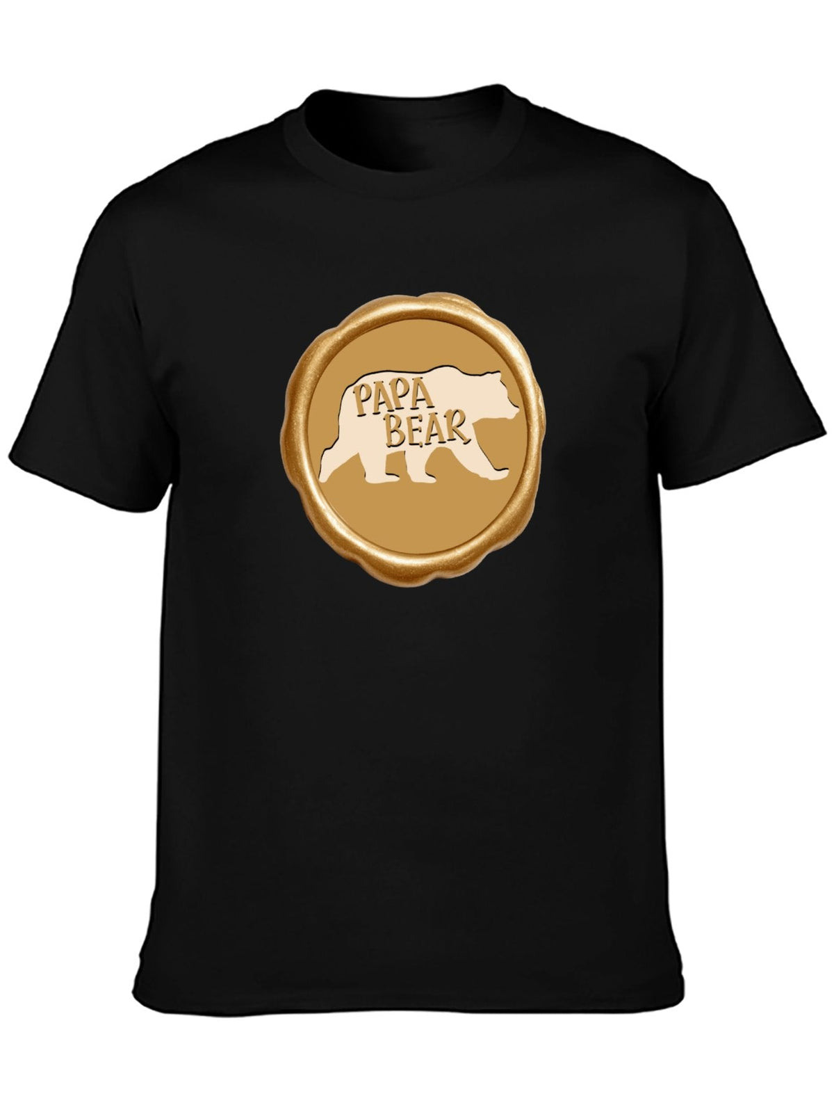 Papa Bear Golden Seal Short Sleeve Graphic T-Shirt (Front Printing)