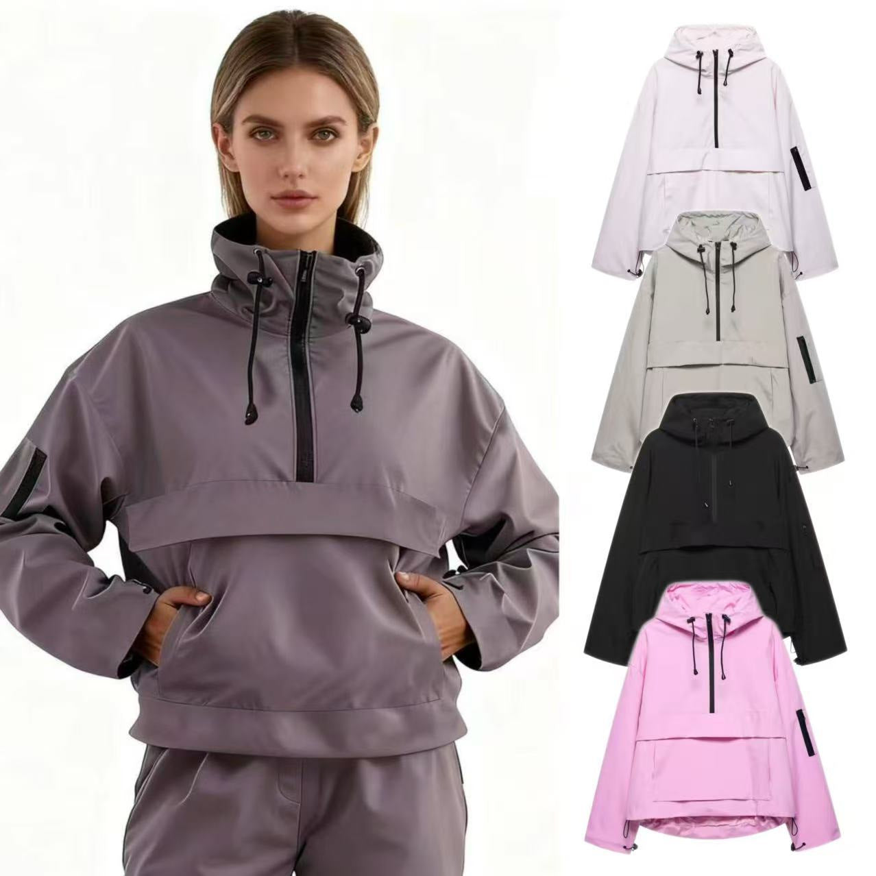 Casual Sports Hooded Jacket Top Outdoor Jacket Coat