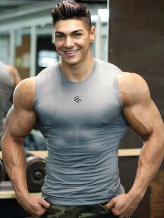 Camiseta de tirantes con cuello redondo talla grande para hombre