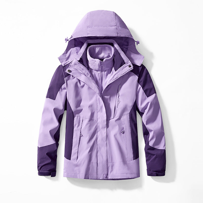 3-in-1 Mink-velvet Liner Two-piece Set Detachable Warm And Windproof Shell Jacket