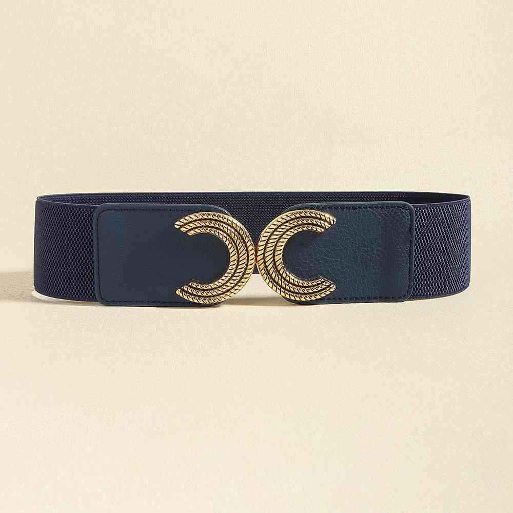 YourBrand Double C Buckle Elastic Belt – Stylish and Versatile Design See size chart under “more details”
