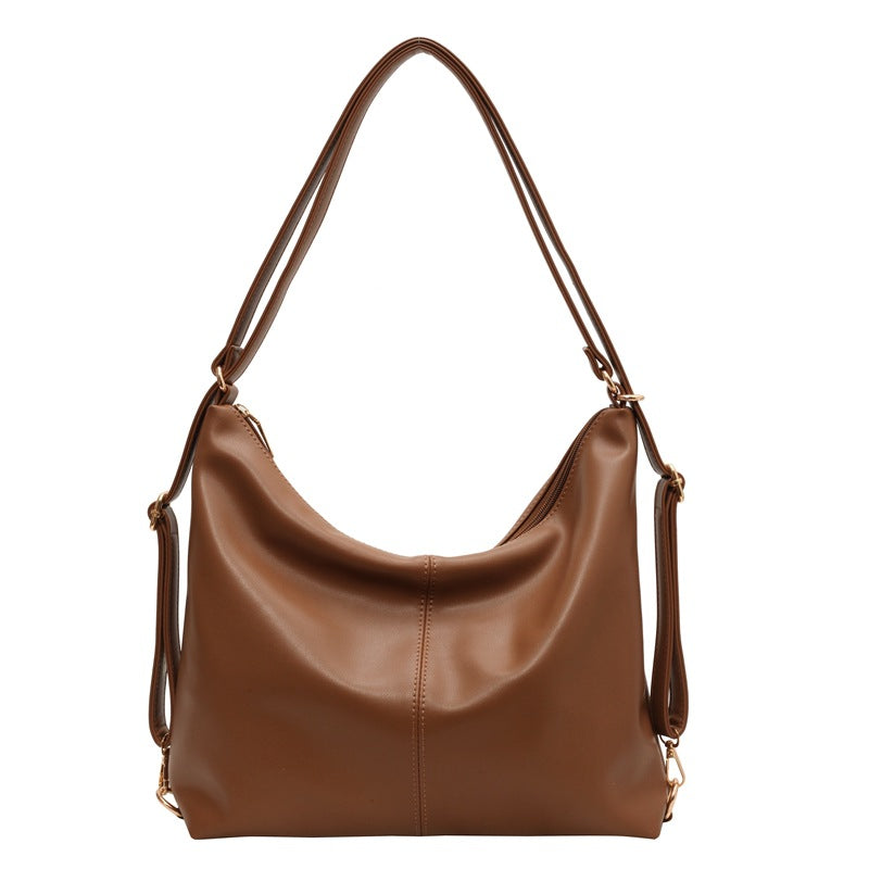 Women's PU-Textured Vintage Slouchy Crossbody Bag