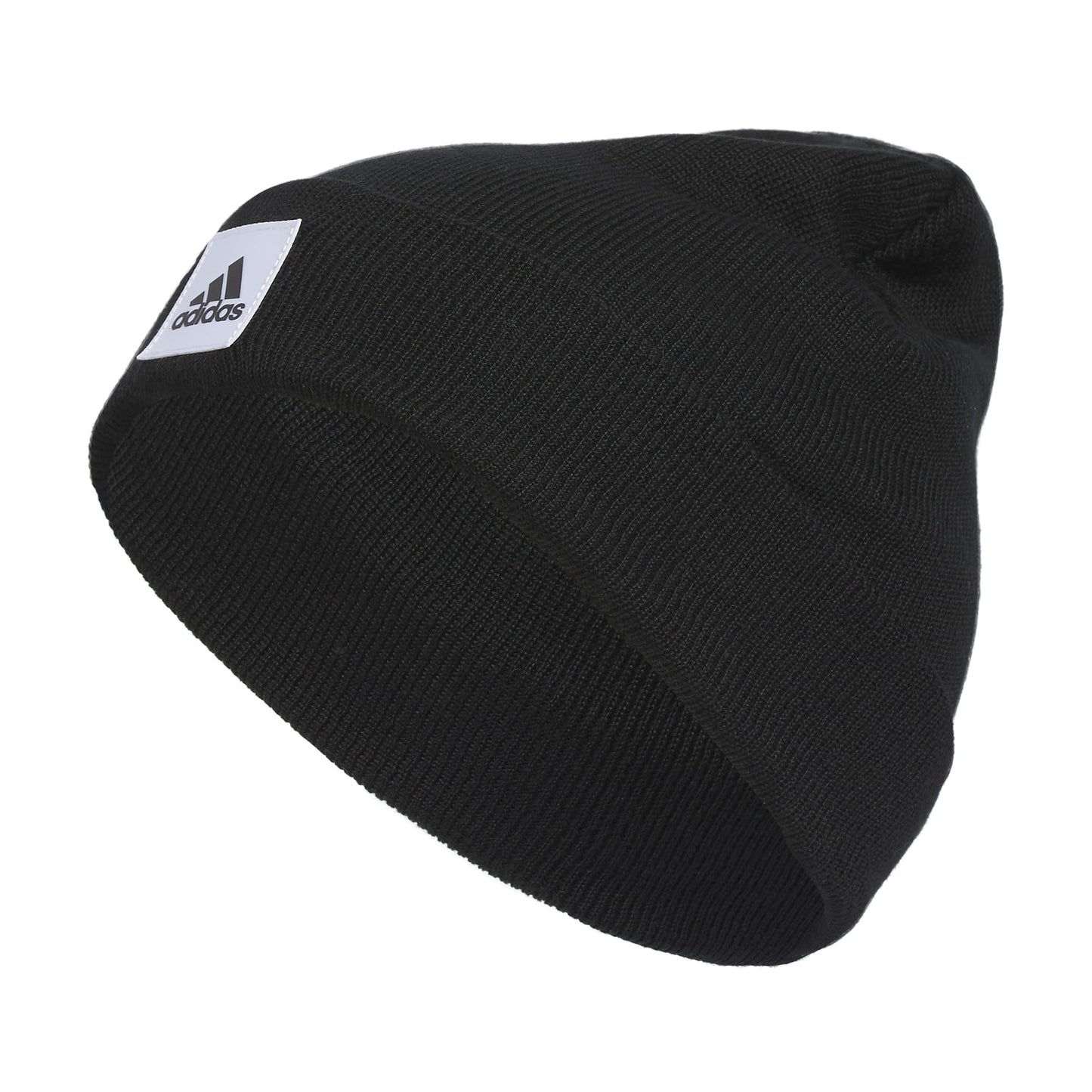 adidas Womens 1x1 Beanie Standard fit Cuffed Acrylic Knit hat/Cap for Winter Black/White F23 One Size