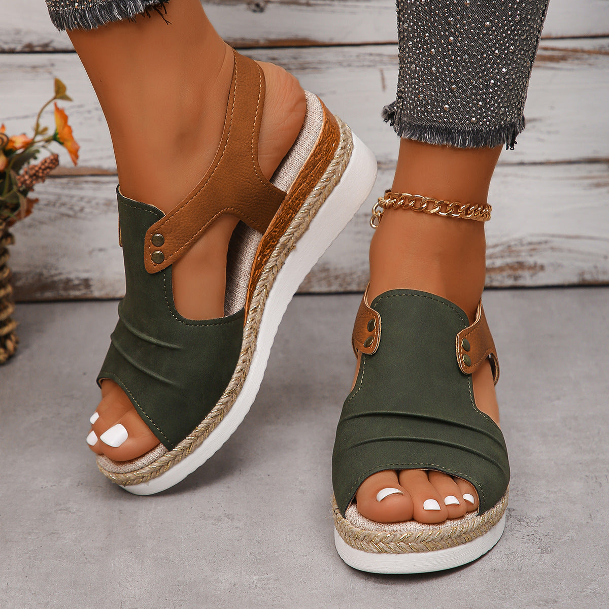 Women's Fish Mouth Wedge Sandals