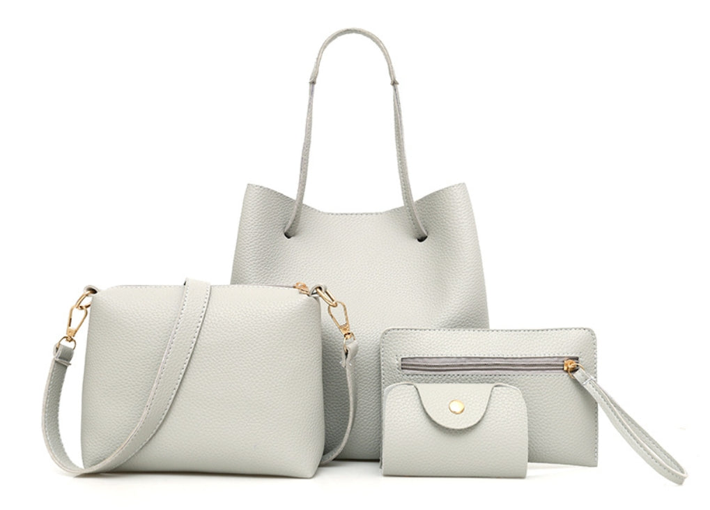 Fashionable Solid Color Mother-Daughter Bag Set (4 Pieces)