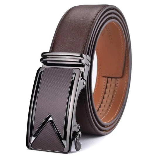 Cinturón de piel auténtica para hombre con hebilla automática