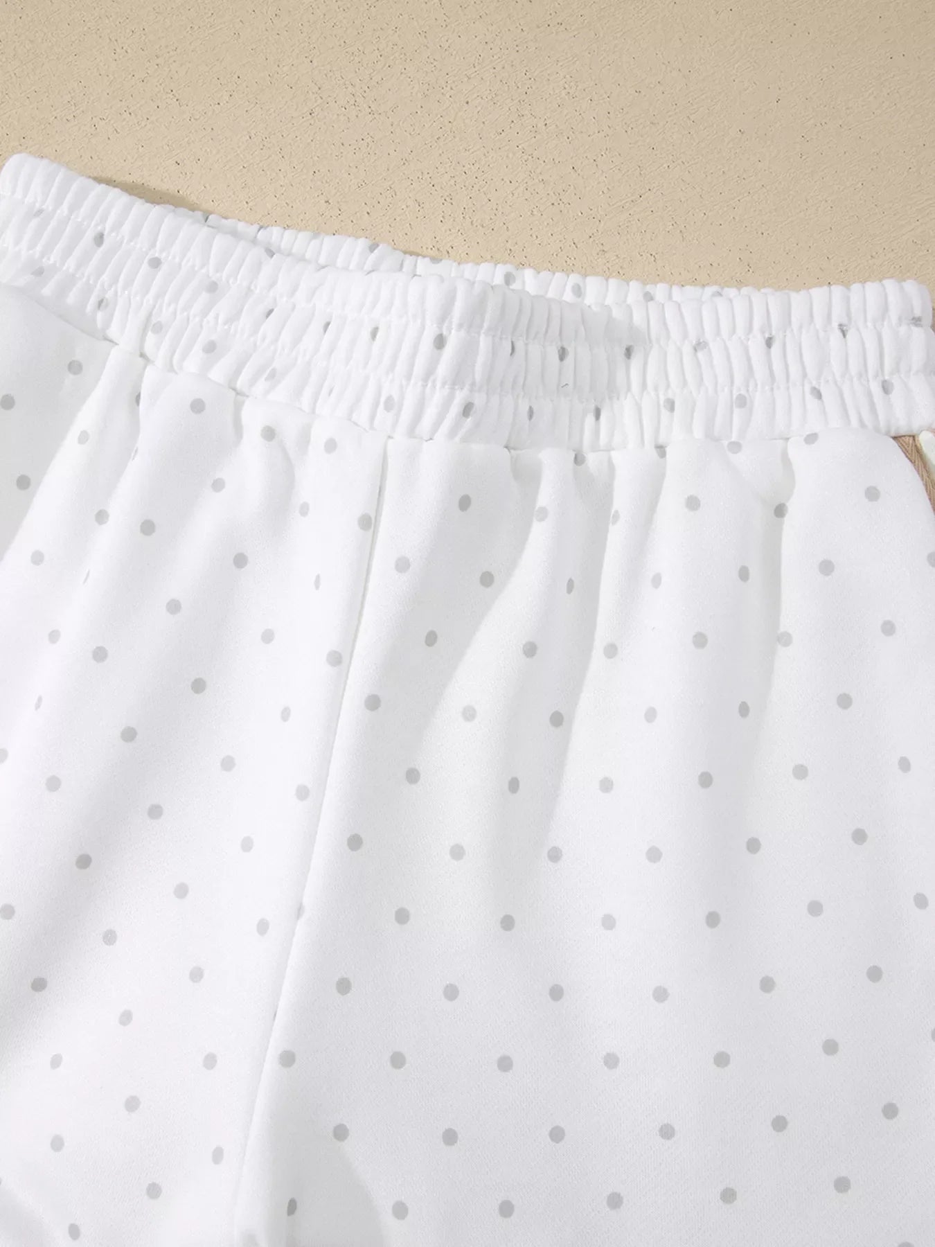 Polka Dot Long Sleeve Sweatshirt and Shorts Set