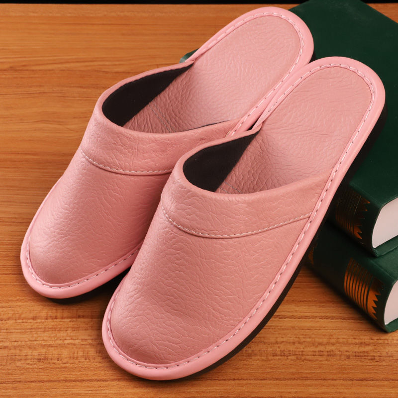 Unisex Lazy Four Seasons Leather Slippers
