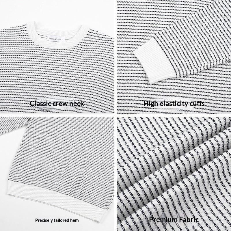 Mens Casual Round-neck Knit Sweater