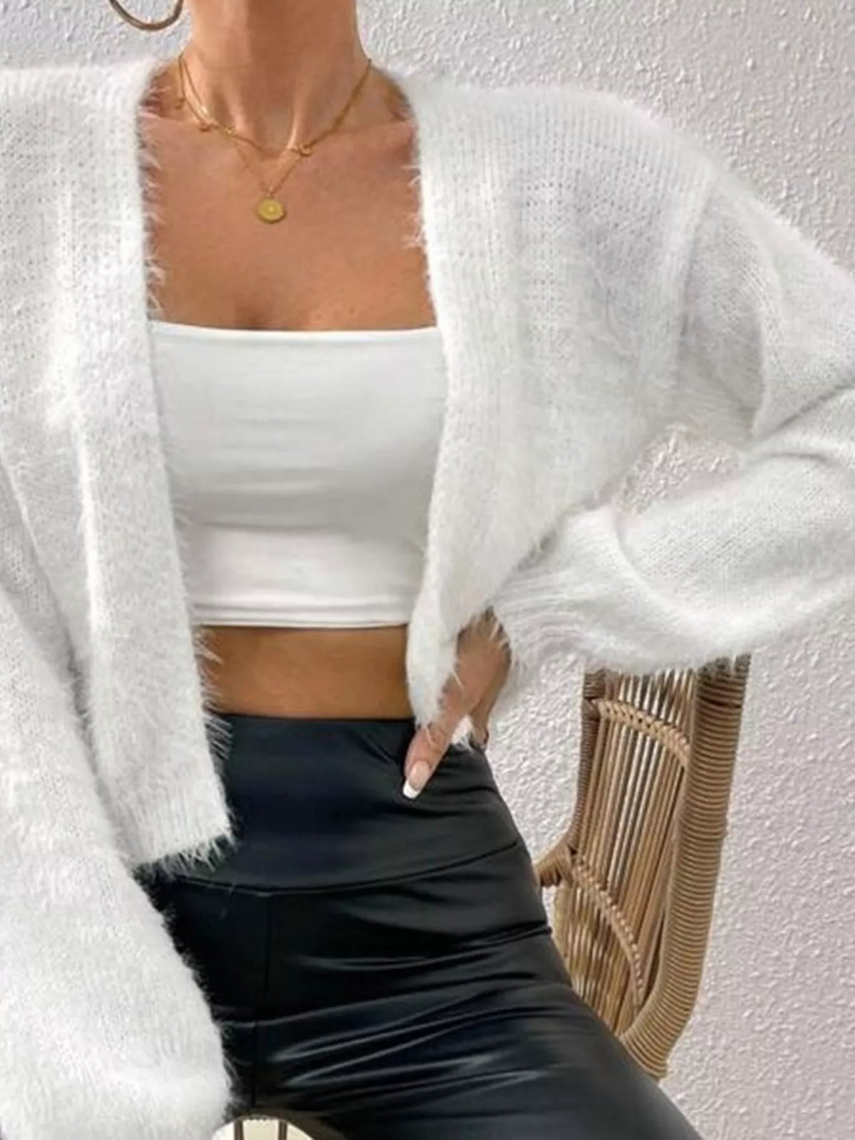 Open Front Long Sleeve Cardigan