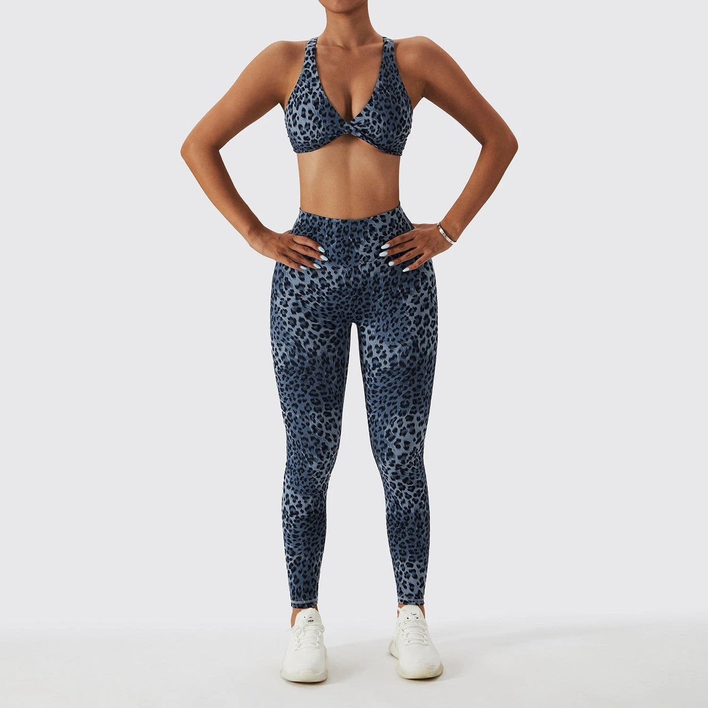 Leopard Print Nude Feel Yoga Clothes Beauty Back Skinny Peach Hip Raise High Waist Workout Clothes