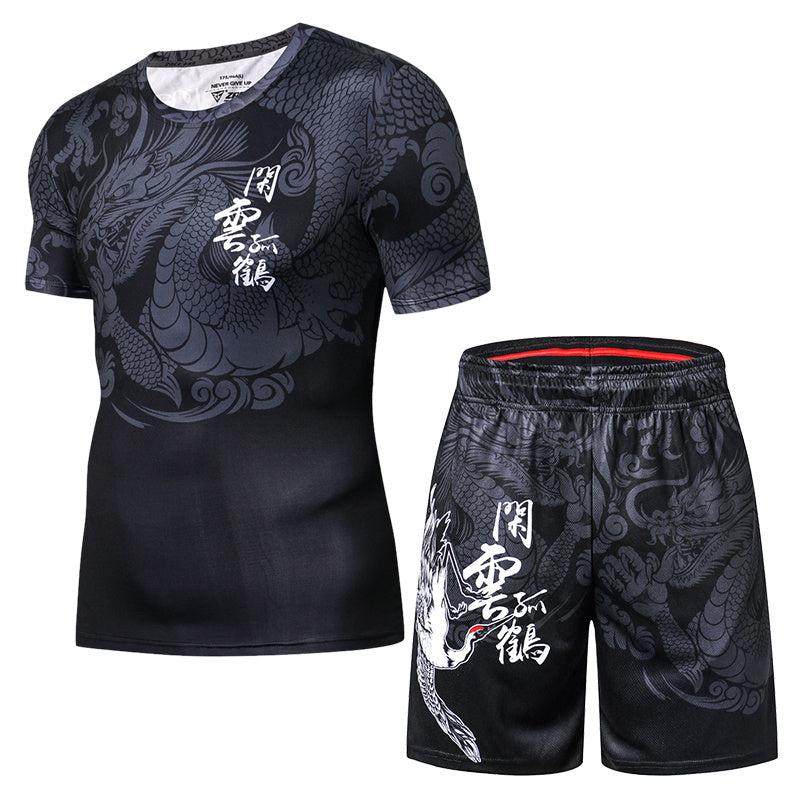 Traje de fitness de secado rápido y absorbente de sudor para hombres