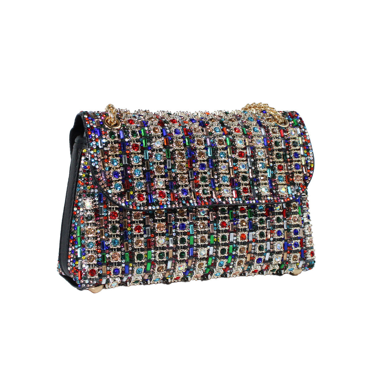 Diamond-Embedded Crossbody Travel Bag
