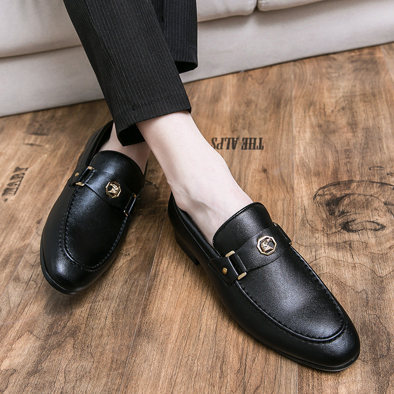 Men's Metal-Buckle Slip-On Shoes