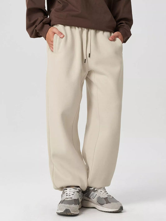 Pantalones deportivos holgados con cordón para hombre