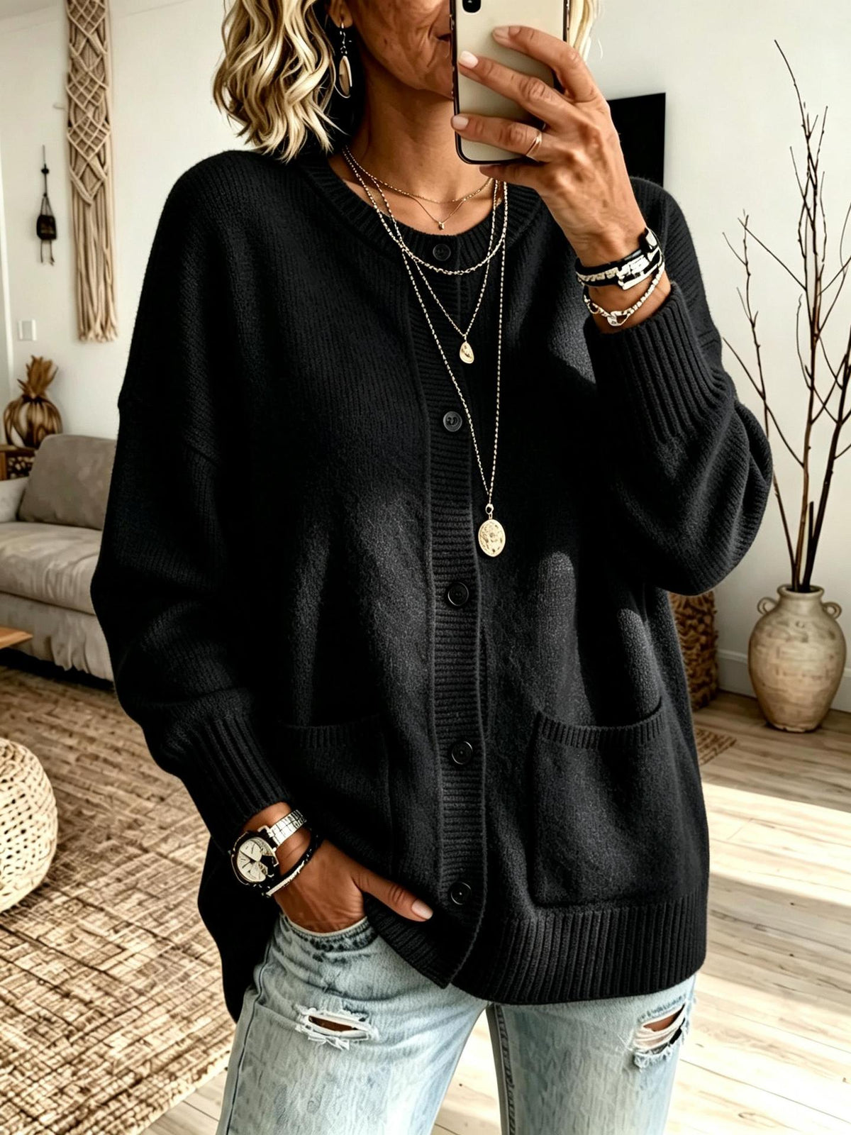 Women's Knitted Cardigan Sweater