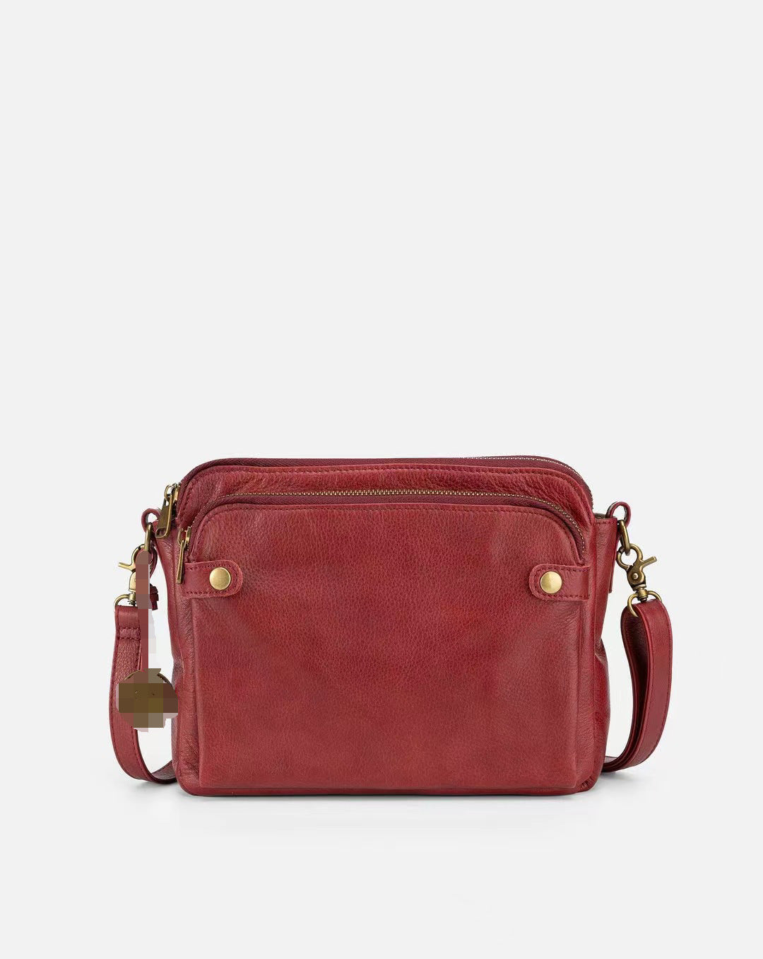 Vintage Three Layer Leather Messenger Bag Travel Bag