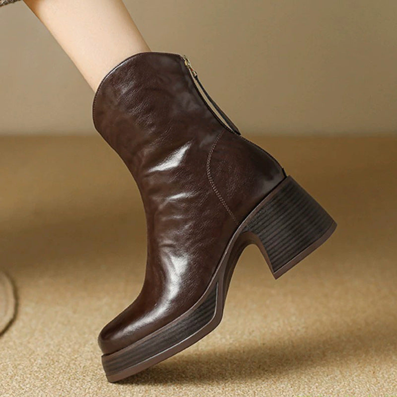 Women's Chunky-heeled Platform Ankle Boots