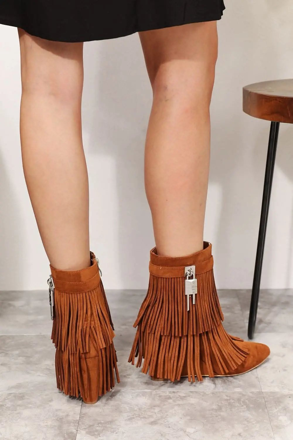 Dresses Trendsi Tassel Wedge Booties Women's Fashion Ankle Boots Chic & Comfy Shoes
