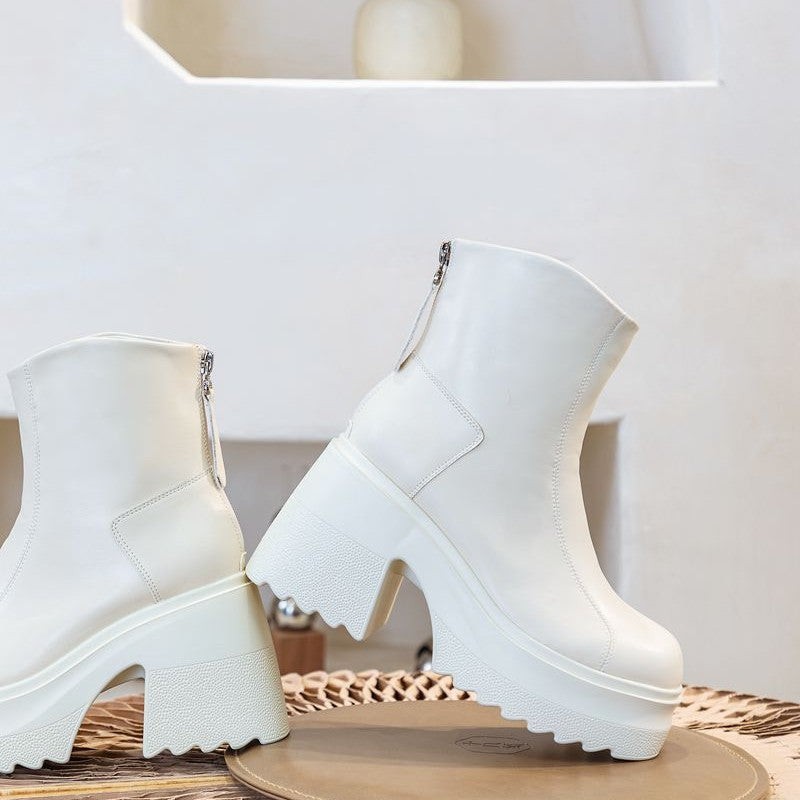 Platform British-style Women's Ankle Boots