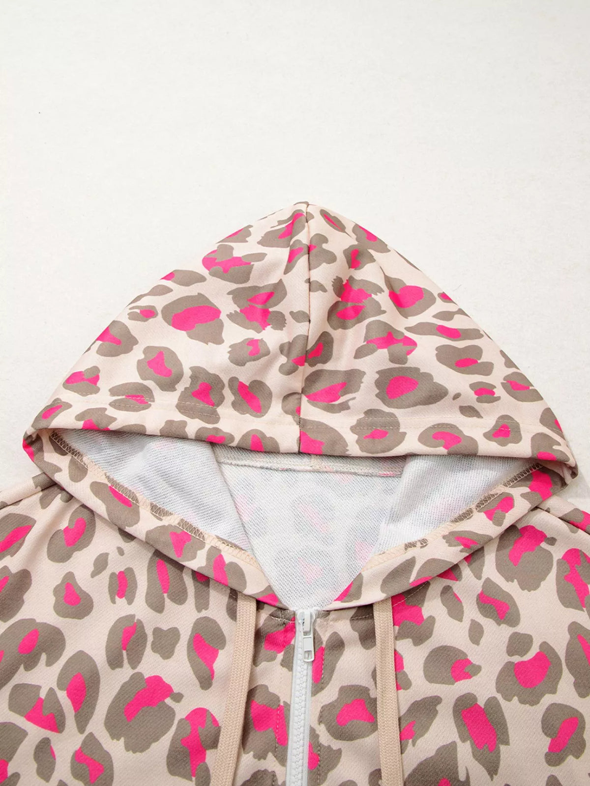 Leopard Print Zip-Up Hoodie