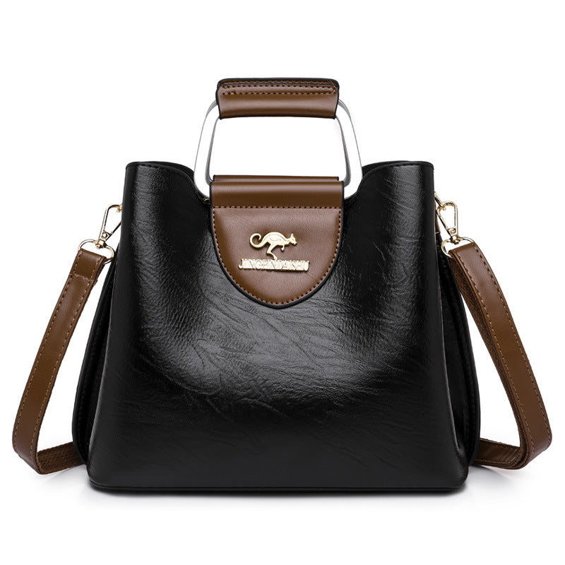 Large Capacity Soft Leather Shoulder Travel Bag