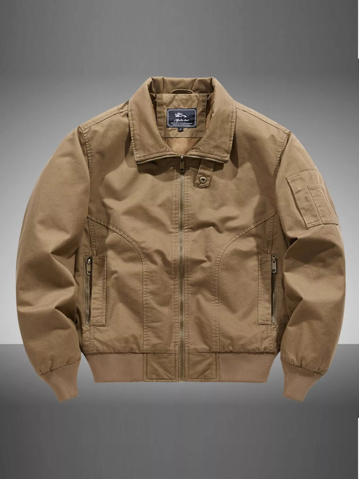 Men's Plus Size Casual Zip Up Bomber Jacket