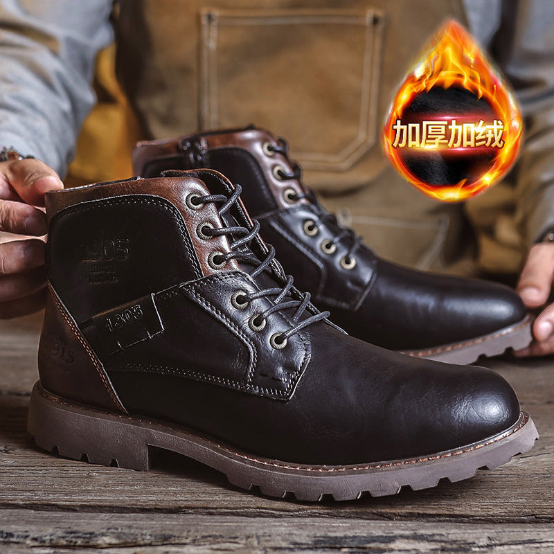 Men's Retro British Style Leather Boots