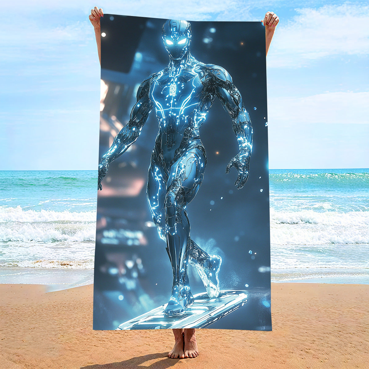 Moisture Absorption Quick-drying And Soft Skin-friendly Double-sided Velvet Beach Towel Polyester Brocade