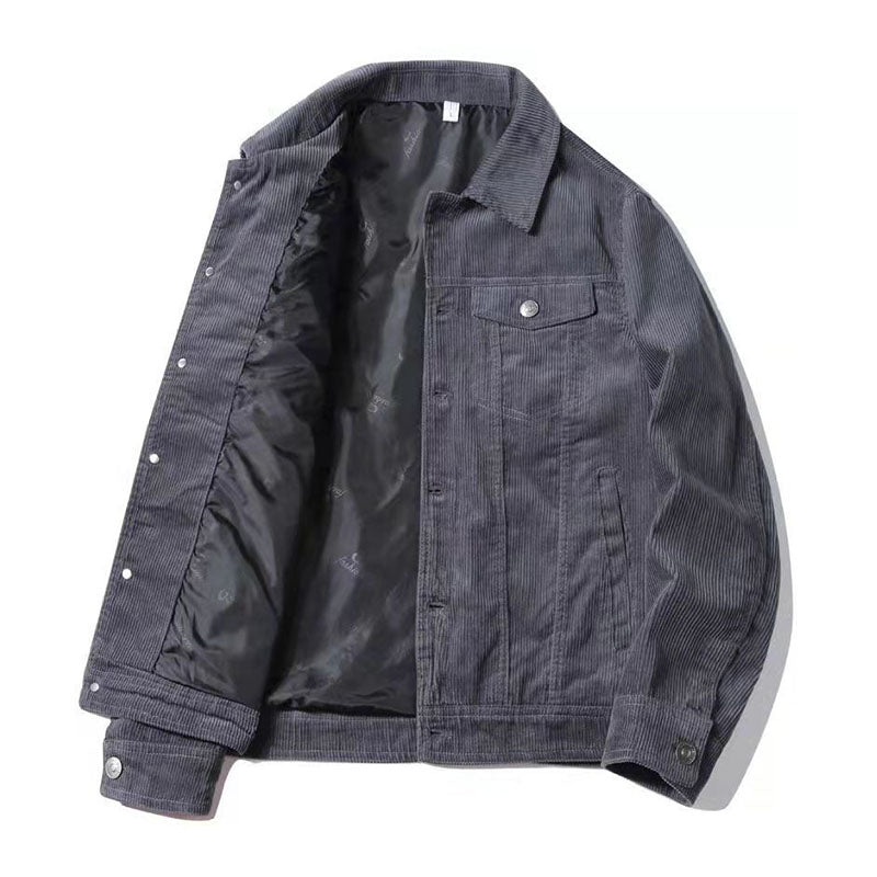 Men's Retro Corduroy Jacket for Spring and Autumn