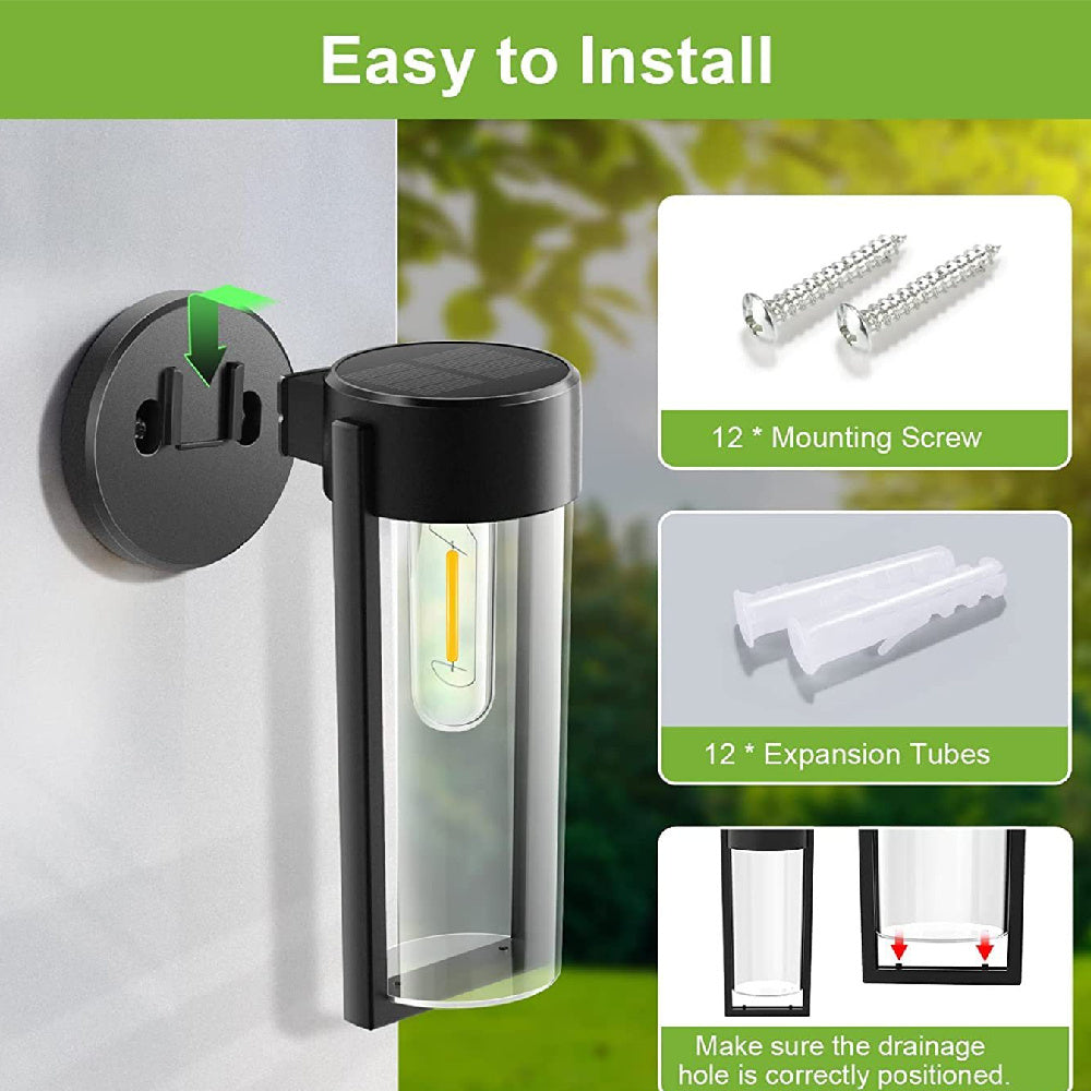 Outdoor Solar Lamp Outdoor Tungsten Wire Wall Lamp Courtyard Waterproof