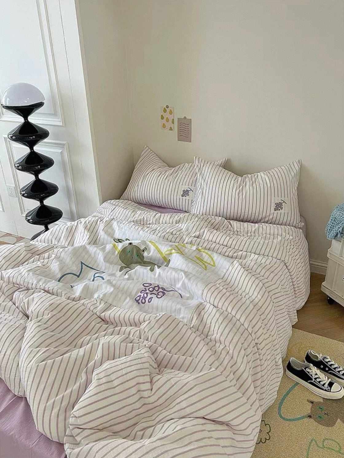 Purple Applique Duvet Cover Set