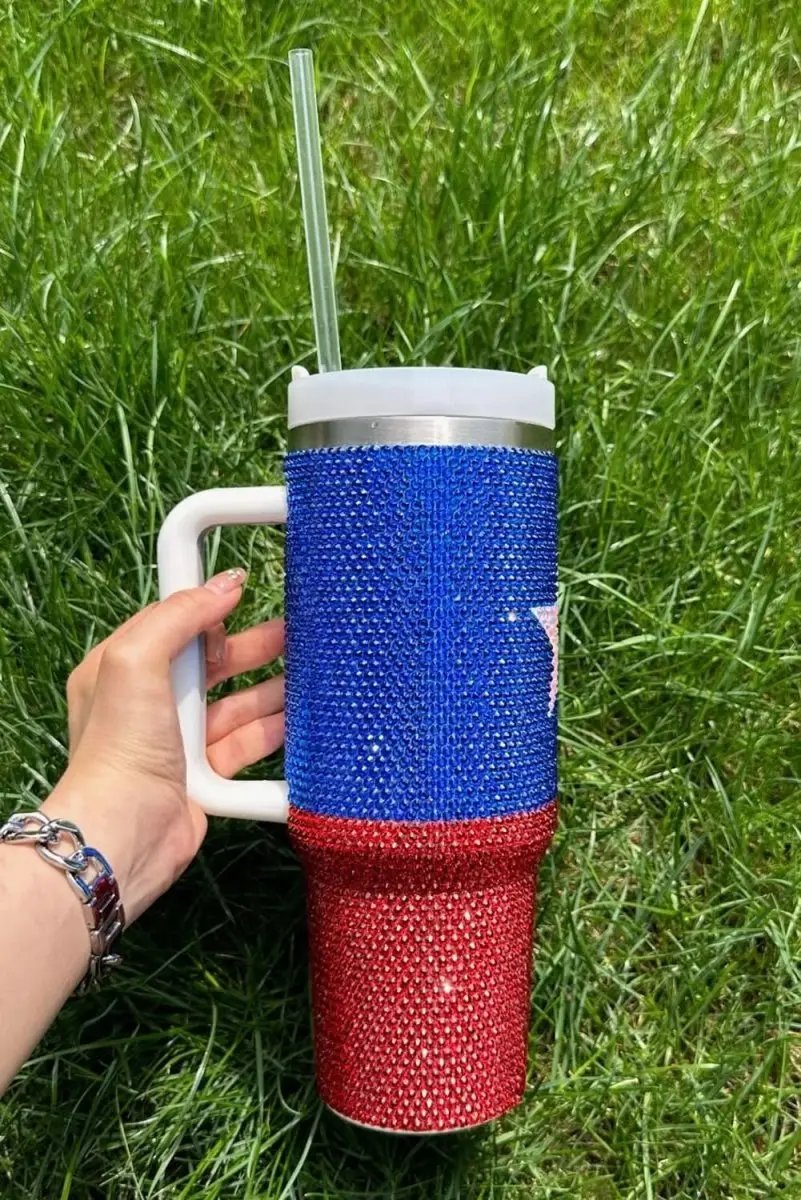 Love Salve 40oz Insulated Tumbler Rhinestone — Patriotic Design