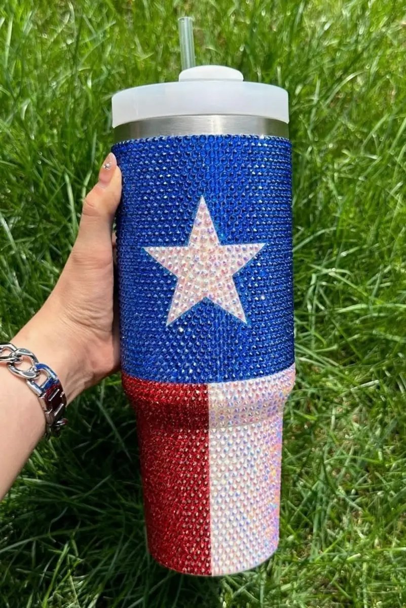 Love Salve 40oz Insulated Tumbler Rhinestone — Patriotic Design