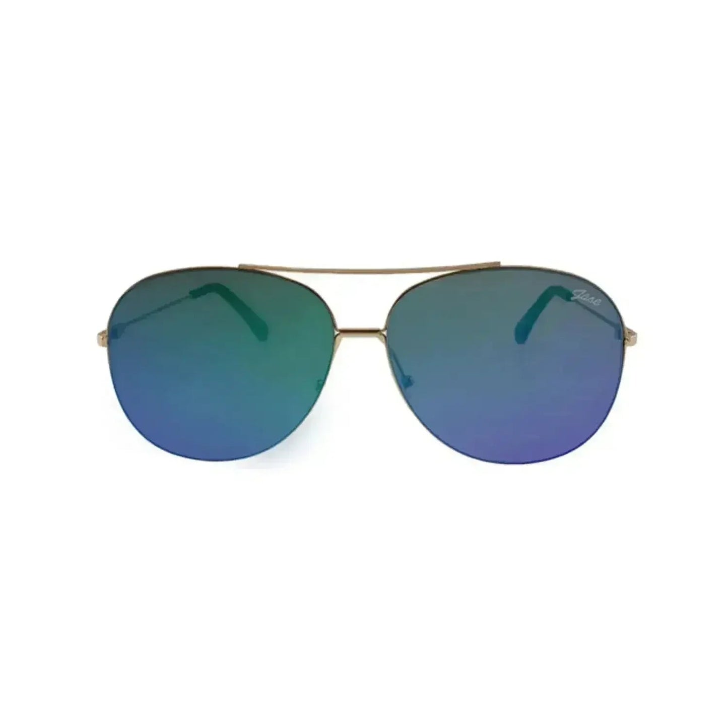 Jase New York Gold Aviators – Purple/Blue Mirror UV400 Sunglasses