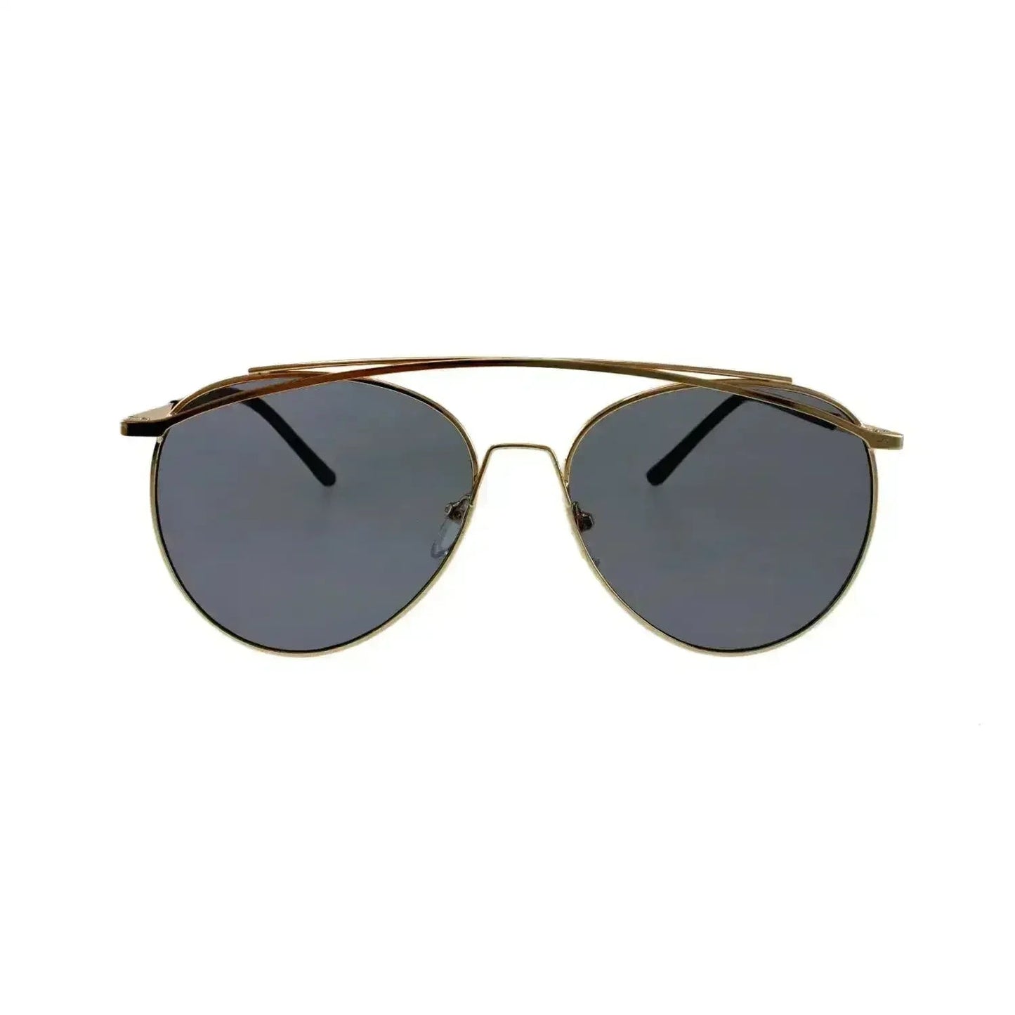Jase New York Lincoln Sunglasses – Smoke Aviators with Brow Bar