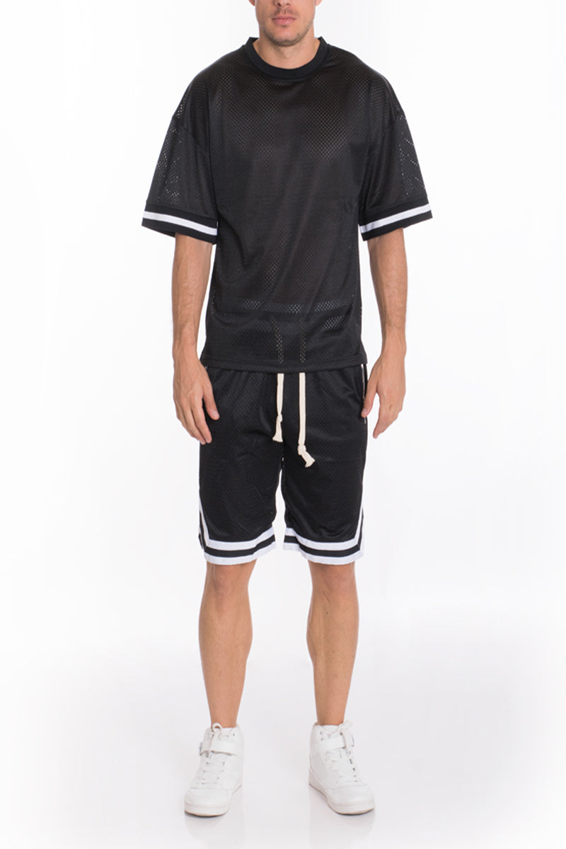 Conjunto de camiseta de malla y pantalón corto de baloncesto